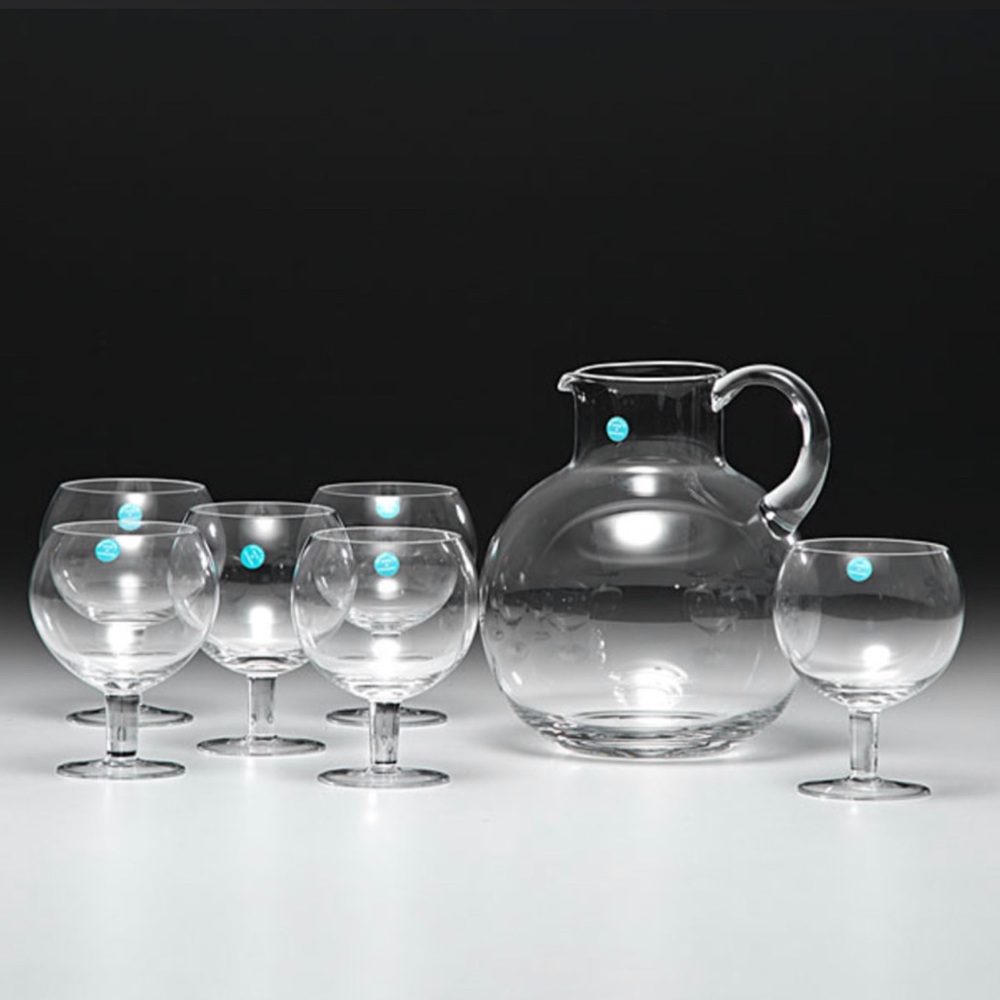 Tiffany & Co 6 Glass Sangria set